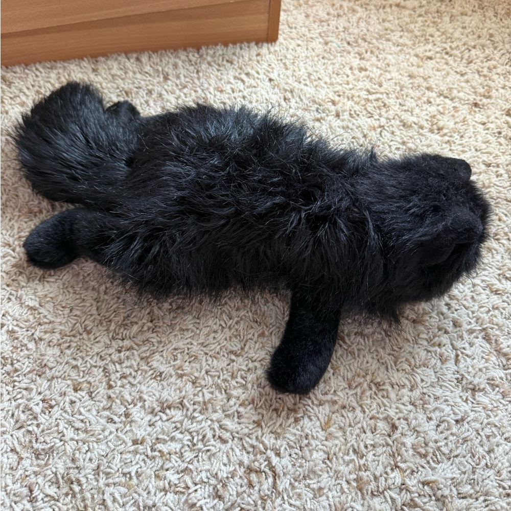 Vintage TY Onyx Black Cat Plush Persian Realistic Stuffed Animal - Picture 4 of 10